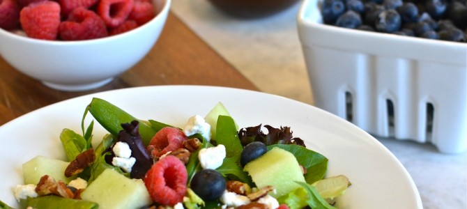Clean Eating Berry & Goat Cheese Salad with Toasted Pecans Clean Eating Berry & Goat Cheese Salad with Toasted Pecans