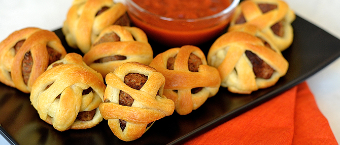 Meatball Mummy Poppers Meatball Mummy Poppers
