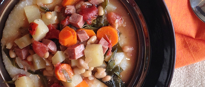 Slow-Cooker Classic: Ham, Kale and Navy Bean Stew Slow-Cooker Classic: Ham, Kale and Navy Bean Stew