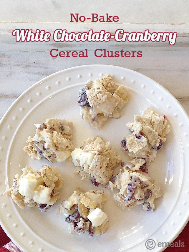 NoBake White ChocolateCranberry Cereal Clusters The eMeals Blog