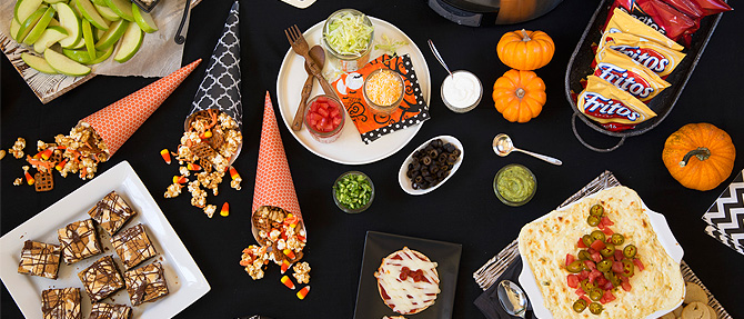 Host a Halloween Block Party + Caramel Popcorn and Pretzels Recipe Host a Halloween Block Party + Caramel Popcorn and Pretzels Recipe